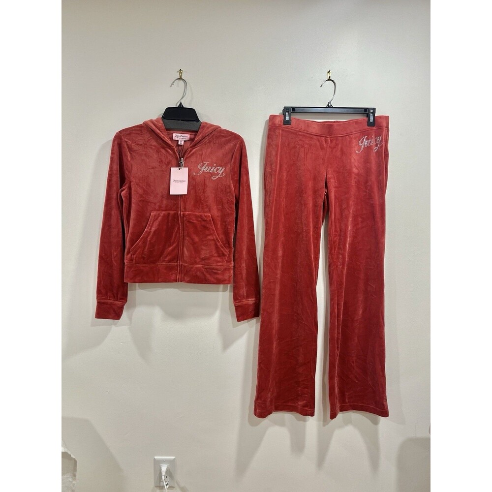 Juicy Couture Baked Apple Velour Tracksuit Set M Rhinestone NWT Y2K